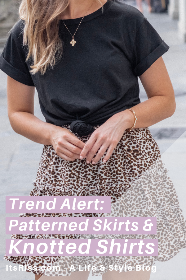 Summer trend: patterned skirts and knotted shirts. Are you into it as much as I am? I found some affordable options for you to try it out!