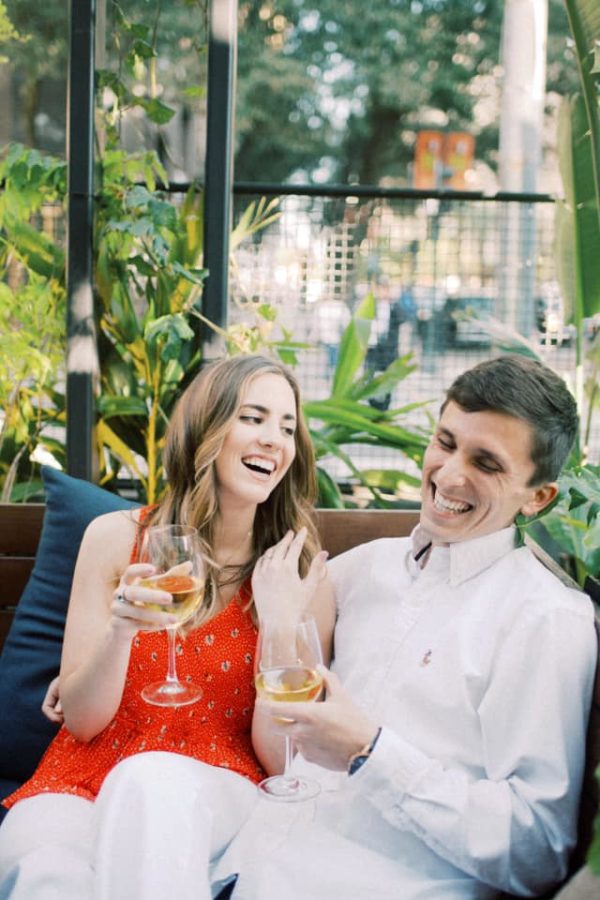 Couple Laughing | Spring Engagement Photos in the City - ItsRiss Life