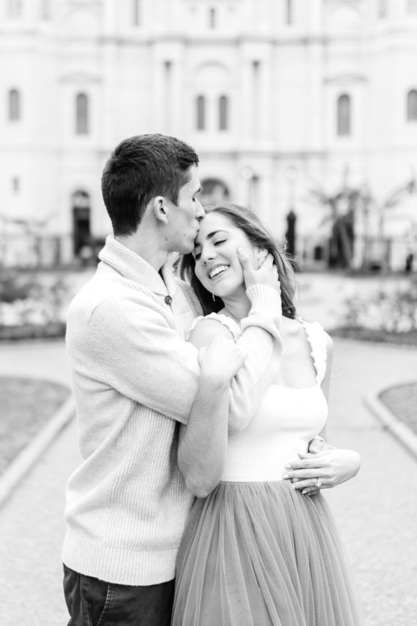 Jackson Square and St. Louis Cathedral | New Orleans Engagement Photos in the French Quarter