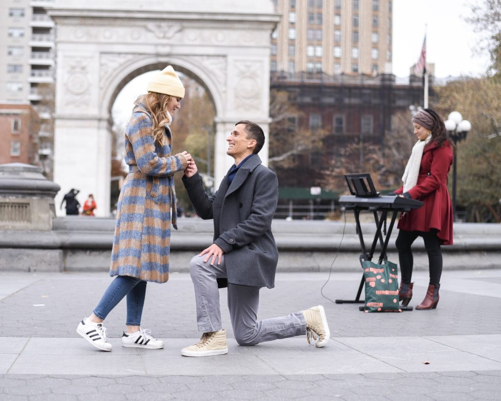 Engagement Photos | How He Asked - Our New York City Proposal